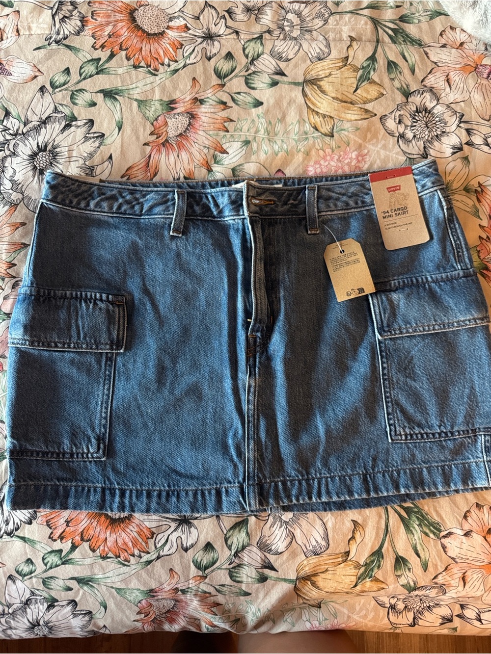 Levi's Light Blue Denim Cargo Mini Skirt